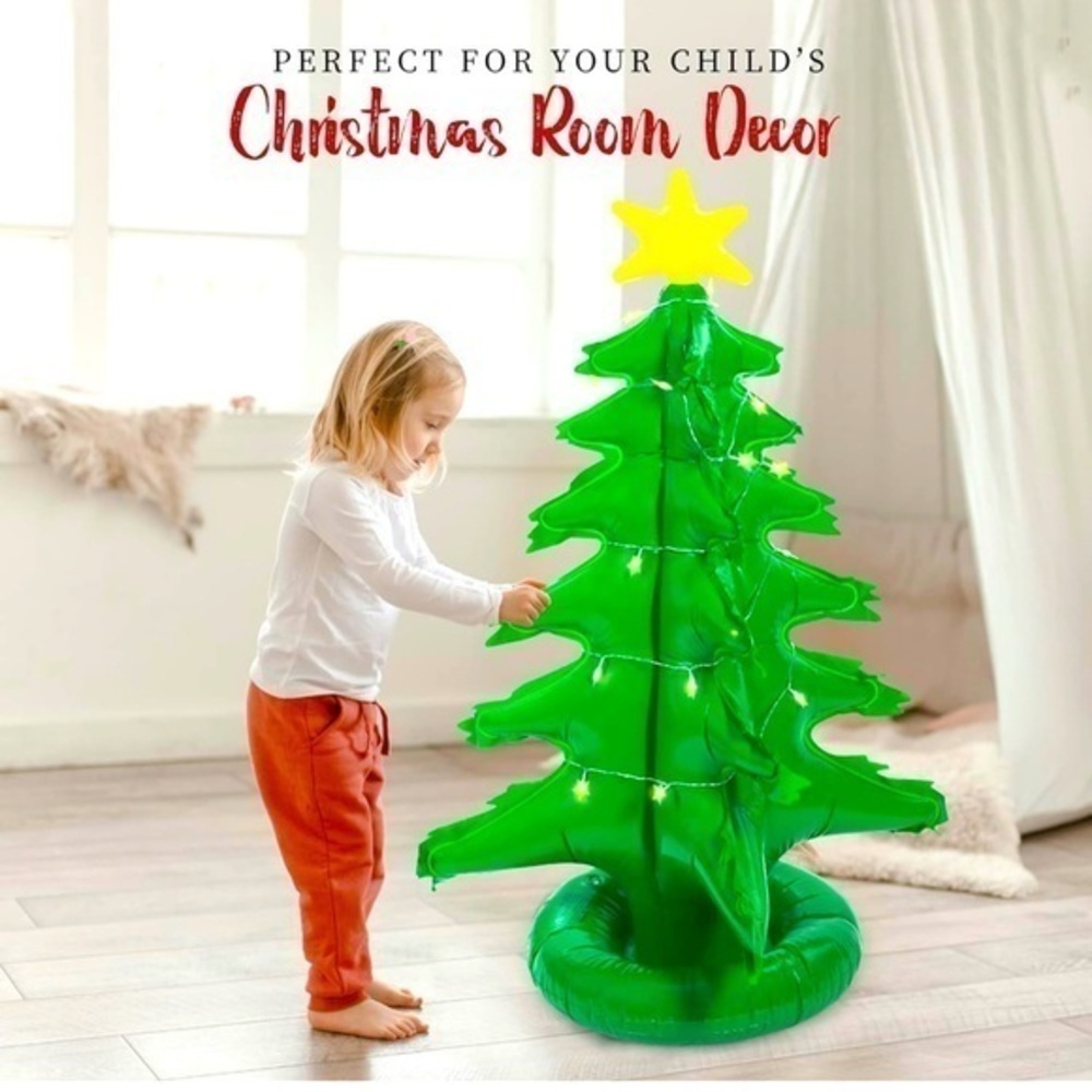 Christmas in July Blow up premium Christmas tree with lights.  4 feet tall.